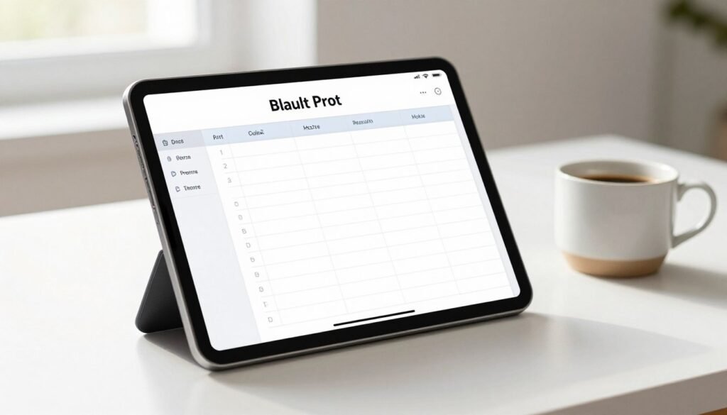 An organized work table with a tablet showing productivity checklists An organized work table with a tablet showing productivity checklists